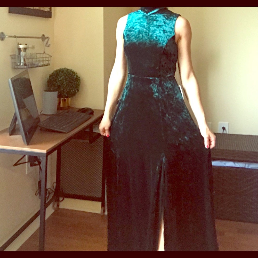 Forest green maxi dress